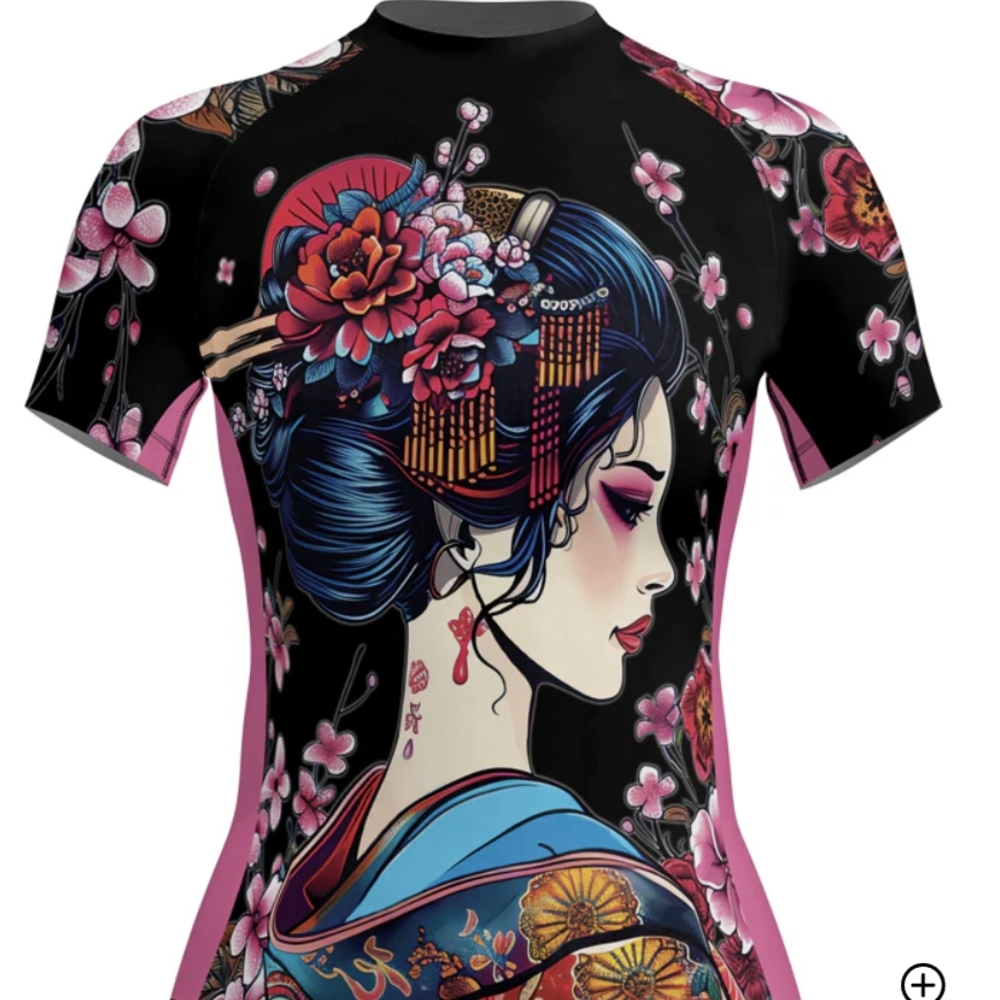 Floral Geisha Print Women's Top
